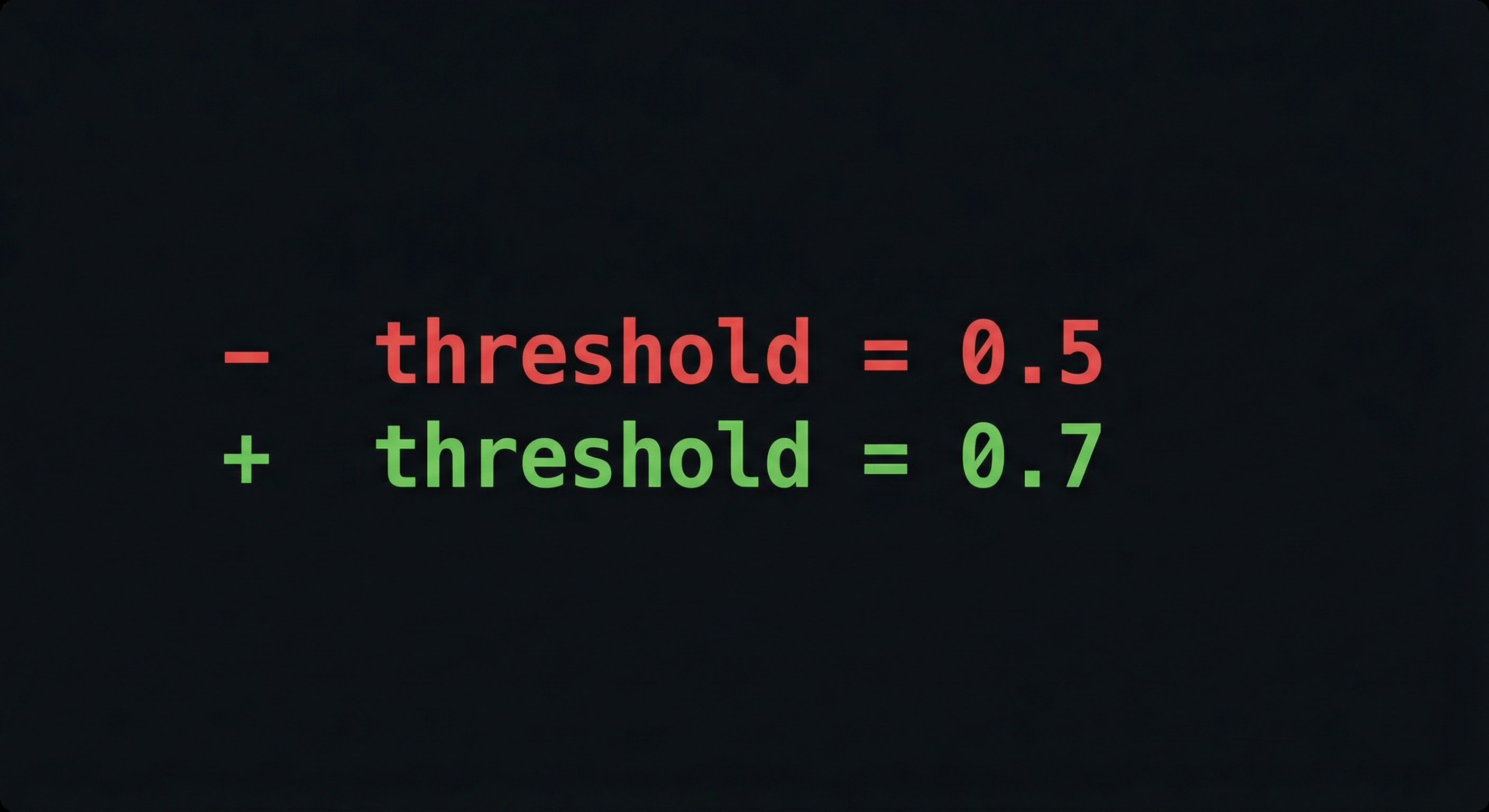 Small but important diff — e.g.&nbsp;a one-line fix or parameter change